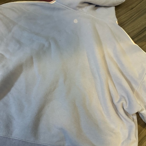 Aritzia Light Gray Hoodie with Striped Sleeves - Picture 3 of 3